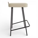 Ver imagem 5 de Kit 02 Banquetas Altas Cozinha e Área Gourmet Vik Estofada Linho Bege - Desk Design