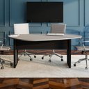 Ver imagem 1 de Mesa Orgânica 1,83m x 1,00m para Reunião com Pés em Metal F5 Office Cinza/Sagrado com Preto