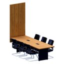 Ver imagem 4 de Mesa de Reunião e Painel Tv 100% Mdf C/ 6 Cadeiras F5 Office Cor:freijó com Preto