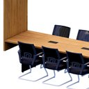 Ver imagem 3 de Mesa de Reunião e Painel Tv 100% Mdf C/ 6 Cadeiras F5 Office Cor:freijó com Preto
