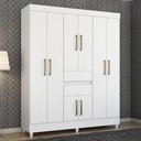 Ver imagem 2 de Guarda Roupa Casal Munique 8 Portas e 2 Gavetas Branco - Demóbile