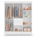 Ver imagem 3 de Guarda Roupa Casal Munique 8 Portas e 2 Gavetas Branco - Demóbile