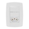 Interruptor 2 Tomada com Placa 10a Branca Modular Ilumi - 2