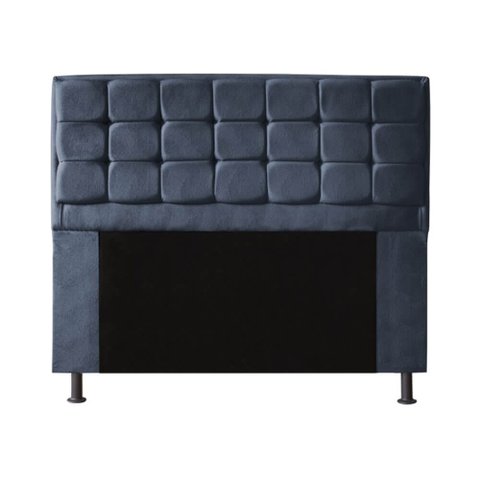 Cabeceira Copenhague Para Cama Box Queen Size 160cm com Capitonê Suede - Ecotec Decor:Cinza Escuro