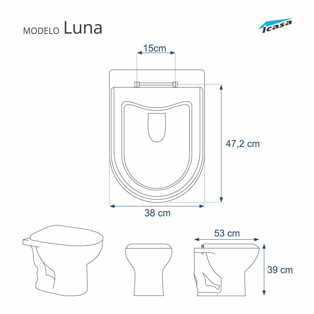 Tampa de Vaso Decorada Cristal e Preto Luna Icasa 6lpf - 2