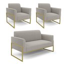 Ver imagem 1 de Namoradeira e 2 Poltronas Industrial Alta Dourado Marisa Bouclê D03 - D’Rossi