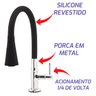Torneira para Cozinha Bancada Flexível Tubo Preto Conic 2 Jatos Del Metais Premium - 2