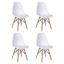 Ver imagem 5 de Conjunto de Mesa de Jantar Eames Eiffel Redonda 110cm Tampo de Madeira Amêndoa com 4 Cadeiras Branca