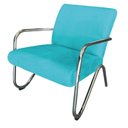 Ver imagem 5 de Kit Namoradeira + Poltrona Decorativa Bela Suede Azul Tiffany Braço Cromado