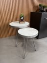 Ver imagem 2 de Conjunto Mesa Lateral Siena Marmorizado BELI HOUSE Prata