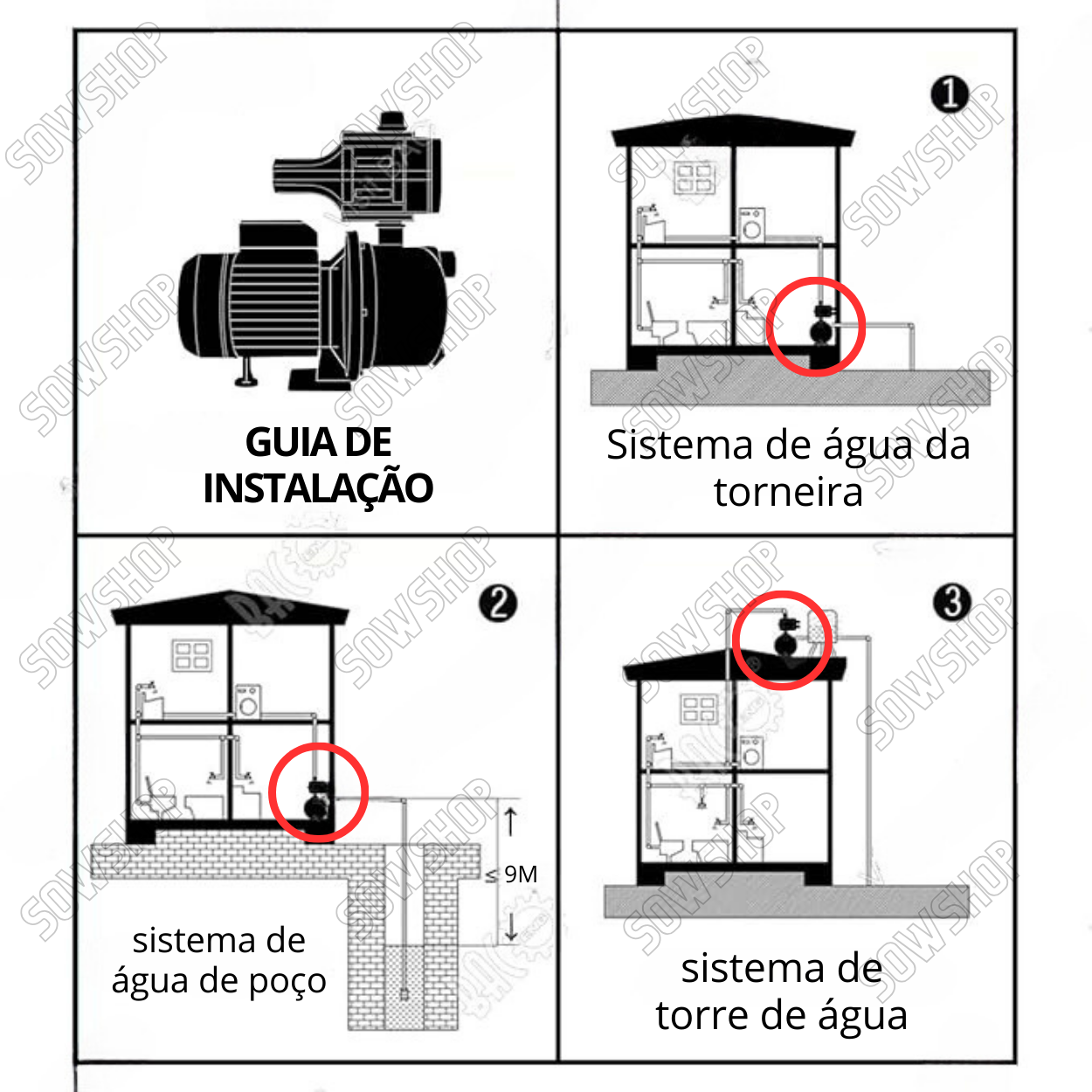 Pressurizador de Água Inox Worker 1/2 com Pressostato - 5