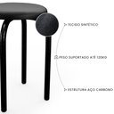 Ver mais imagens de Mesa de Cozinha Bistrô Porto Branco 90cm com 2 Banquetas Industriais Maviê Preto - Mpozenato