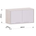 Ver imagem 3 de Armário Aéreo Geladeira 80 Cm 2 Portas Atenas Cinza Cristal