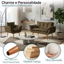 Ver imagem 3 de Kit Namoradeira e Poltrona Decorativa para Sala Recepção Manicure Consultório Alice Tecido Suede