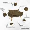 Ver mais imagens de Kit Namoradeira e Poltrona Decorativa para Sala Recepção Manicure Consultório Alice Tecido Suede