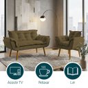 Ver imagem 5 de Kit Namoradeira e Poltrona Decorativa para Sala Recepção Manicure Consultório Alice Tecido Suede