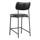 Ver imagem 3 de Kit 04 Banquetas Médias para Cozinha Lila Estofada com Encosto Couríssimo Preto - Abmaza