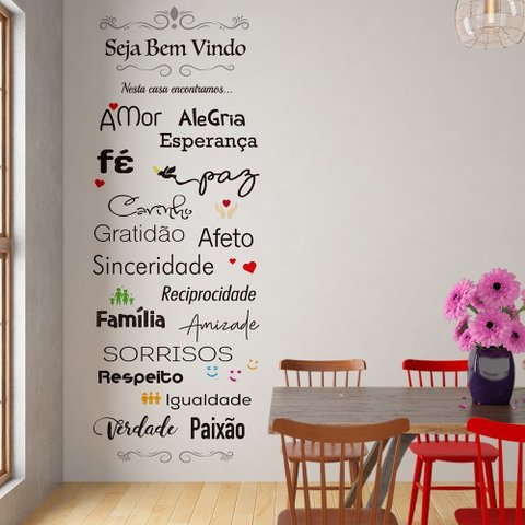 Adesivo de Parede Seja Bem Vindo 1 Arte Destaque 0.75 X 2 Metros