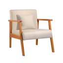 Ver imagem 1 de Poltrona 01 Lugar com Almofada Braço Madeira Milena:linho Prime Cru
