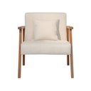 Ver imagem 2 de Poltrona 01 Lugar com Almofada Braço Madeira Milena:linho Prime Cru