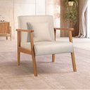 Ver imagem 4 de Poltrona 01 Lugar com Almofada Braço Madeira Milena:linho Prime Cru