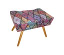 Ver imagem 3 de Kit Poltrona Decorativa Nina + Puff Retangular Suede Mandala Vermelho Pés Madeira Ms Decor