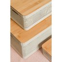 Ver mais imagens de Cesto Organizador Grid com Tampa de Bambu 8l Bege - ou