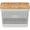 Ver imagem 4 de Cesto Organizador Grid com Tampa de Bambu 8l Bege - ou
