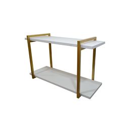 Nicho DUPLO metalon 70X30  BRANCO/DOURADO  METALICO 02 - 1