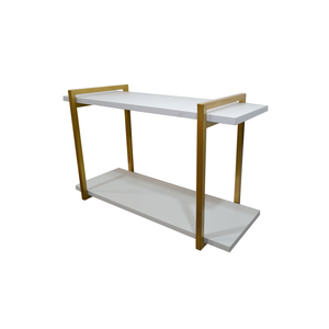 Nicho DUPLO metalon 70X30  BRANCO/DOURADO  METALICO 02
