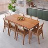 Mesa de Jantar Ficus 2,10 com 8 Cadeiras Bella Tampo Madeira Estilo Luxo Madeira/cinamomo/kaki - 3