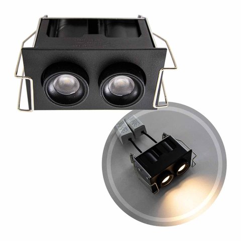 Spot Led Embutir Direcionável Kawi 4w 3000k Preto Nordecor St3225
