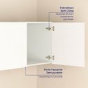 Ver mais imagens de Ponte Planejada Solteiro 100% MDF 2 Portas Orion CabeCasa MadeiraOriginals Bege/Aveia/Linho