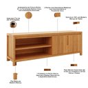 Ver imagem 5 de Rack para Sala de Estar TV 75 pol 180cm 2 Portas Madeira Maciça Dunia F06 Rústico Claro - Lyam Decor