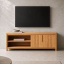 Ver imagem 4 de Rack para Sala de Estar TV 75 pol 180cm 2 Portas Madeira Maciça Dunia F06 Rústico Claro - Lyam Decor
