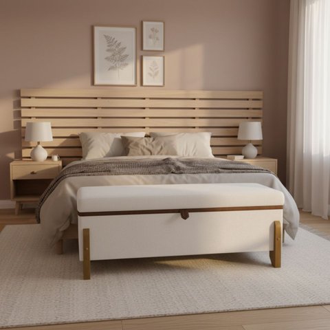 Puff Recamier Baú Versallies 200 Cm para Sala Quarto Pé de Cama Hall de Entrada Bouclé Premium Luxo