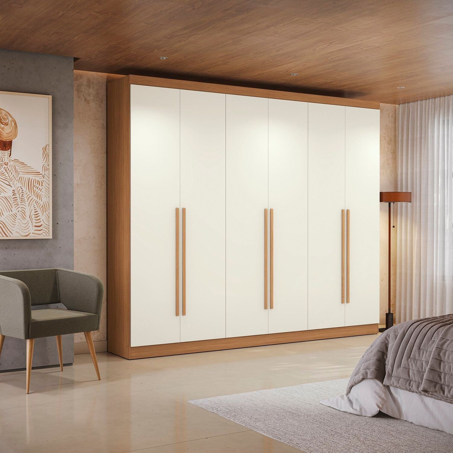 Guarda Roupa Casal 6 Portas 3 Gavetas Bigger Prime 270x230cm