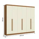 Ver imagem 3 de Guarda Roupa Casal 6 Portas 3 Gavetas Bigger Prime Canela/Off White