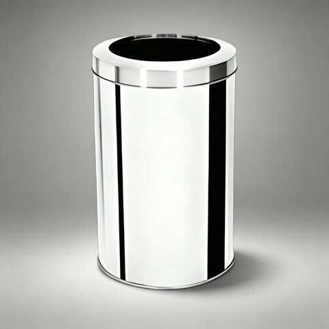 Lixeira com Tampa Aro Aço Inoxidável 25 Litros