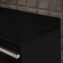 Ver imagem 7 de Balcão Gabinete 180cm com Tampo Dallas Preto/cinza - Lumil Lumil Móveis