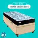 Ver imagem 4 de Cama Box Bau Blindado Solteiro + Colchão Molas Ensacadas Life Gold Paropas