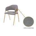 Ver imagem 2 de Kit 2 Cadeiras de Jantar Veneza Metal Dourado Boucle Cinza