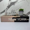 Ver imagem 4 de Kit decoração livro NewYork + vaso artesanal + palavra hello