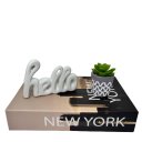 Ver imagem 1 de Kit decoração livro NewYork + vaso artesanal + palavra hello