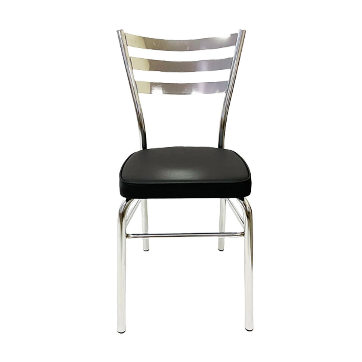 Kit 6 Cadeiras de Cozinha com Reforço Cromada Assento Grosso Preto - Poltronas do Sul - 4