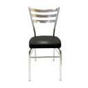 Ver imagem 4 de Kit 6 Cadeiras de Cozinha com Reforço Cromada Assento Grosso Preto - Poltronas do Sul