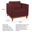 Ver imagem 5 de Kit Sofá 3 Lugares e 2 Poltronas Europa 180 cm Estilo Conforto e Elegância Suede Bordô - ADJ Decor