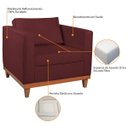 Ver imagem 7 de Kit Sofá 3 Lugares e 2 Poltronas Europa 180 cm Estilo Conforto e Elegância Suede Bordô - ADJ Decor