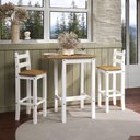 Ver imagem 4 de Conjunto de Mesa Alta Dobrável e 2 Banquetas de Madeira Branco Lavado