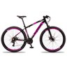 Bicicleta Aluminum Aro 29 Quadro 17 Alumínio 24 Marchas Freio Disco Mecânico Preto Rosa - Raider - 2